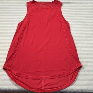 Lululemon Tank Top Womens Medium Red Vented Back High Low Hem Athletic Running